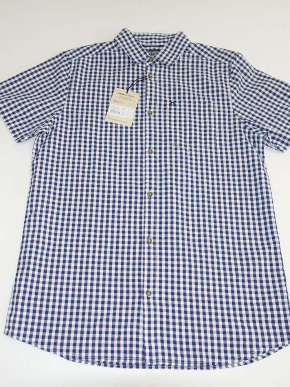 Craghopper Men's Centro Shirt Medium NWT Short Sleeves Cotton Blue White Check M
